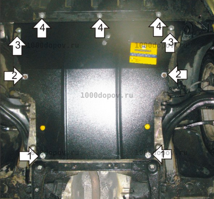 Защита Motodor 01719 на Renault Megane II 2002-2009 (Картер, КПП) — рисунок 3