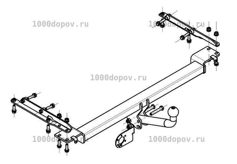 Фаркоп Avtos NS 19 Nissan Note 2006-2014 — рисунок 8