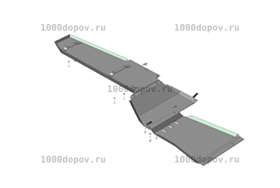 Защита Motodor 30706 на Ford F-150 Raptor SuperCab 2010-2017 (КПП, Разд. коробка, Топл. бак) — рисунок 2
