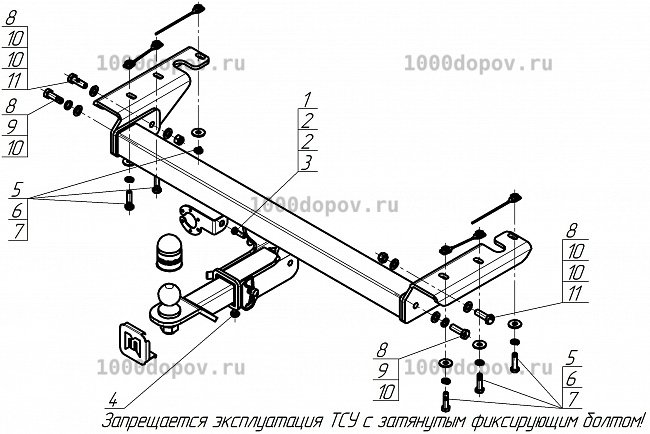 Фаркоп Motodor 97204-E Changan CS55 Plus 2023-н.в (оцинк. Шар) — рисунок 13