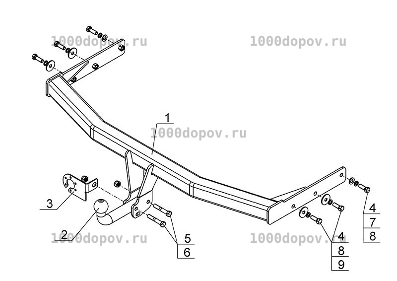 Фаркоп Avtos GW 12 Great Wall Hover H3 New 2014-н.в. — рисунок 2
