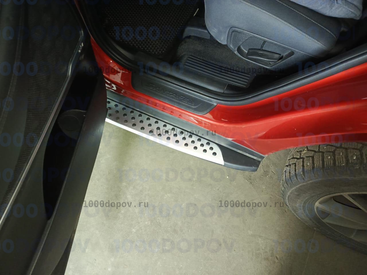 Пороги подножки на Hyundai Santa Fe 4 2019-2023 BMW стиль — рисунок 10