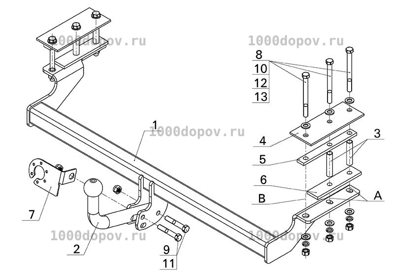 Фаркоп Avtos DW 07 Ravon Gentra 2015-н.в. — рисунок 2