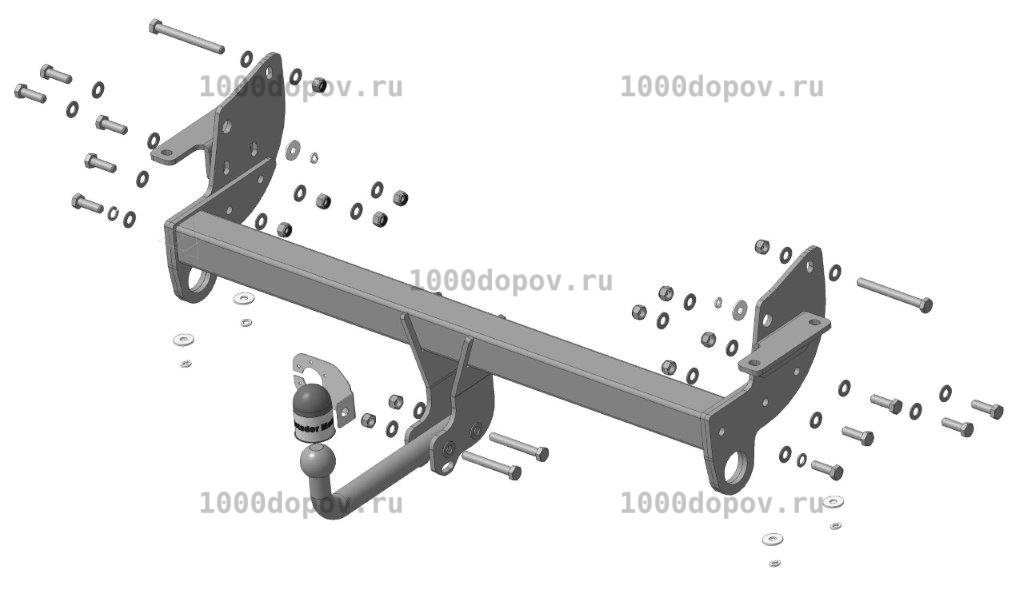 Фаркоп Motodor 91310-A Mitsubishi Pajero 3/4 2000-2007, 2007-н.в. (оцинк. шар) — рисунок 1