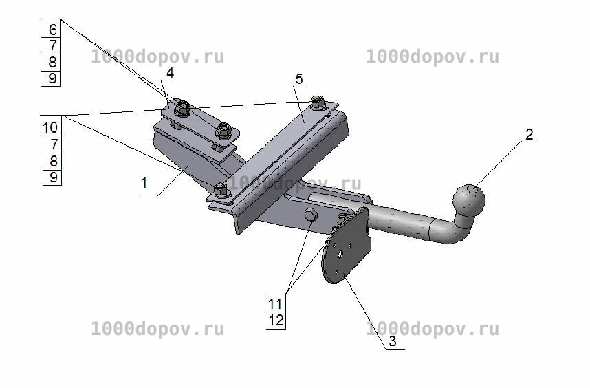 Фаркоп Avtos HY 14 Hyundai Matrix 2004-2010 — рисунок 2