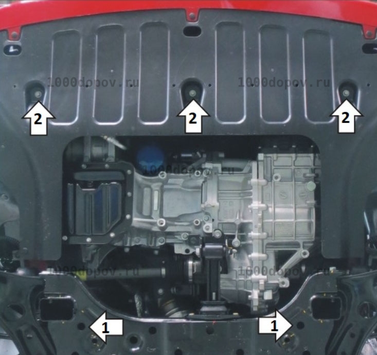 Защита Motodor 70912  KIA Rio X-Line 2017-2020 (Картер, Кпп) — рисунок 3