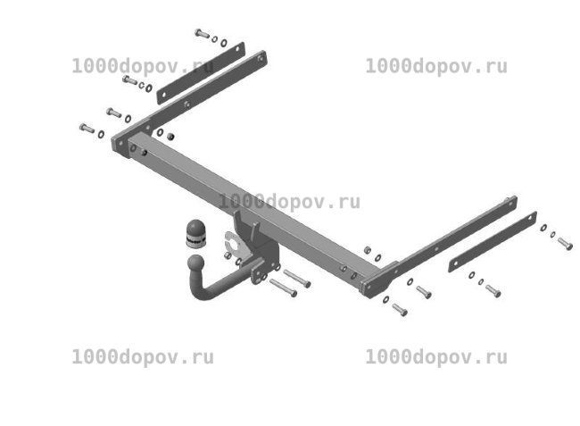 Фаркоп Motodor 90702-A Ford Kuga 2013-н.в. (кроме "свободные руки") (оцинк. шар) — рисунок 6