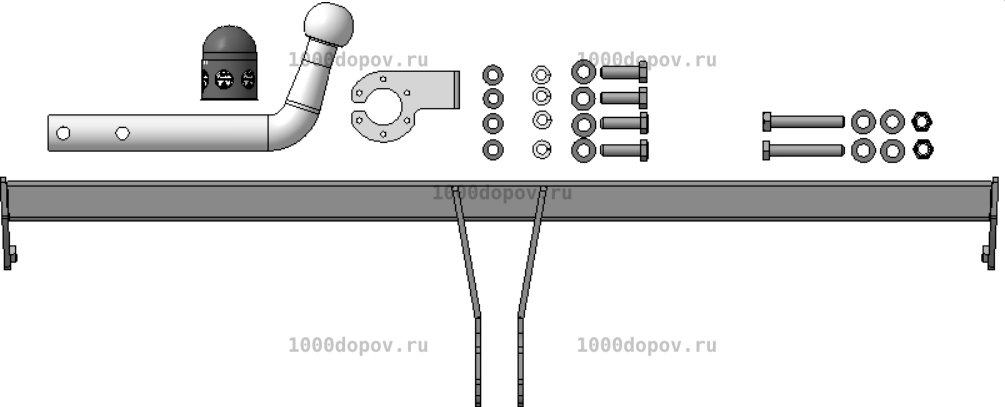 Фаркоп АвтоСтандарт S101A Skoda Rapid 2012-н.в. (оцинк. шар) — рисунок 3