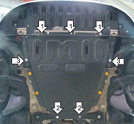 Защита Motodor 71721 на Renault Megane III 2008-2016 (Картер, КПП)