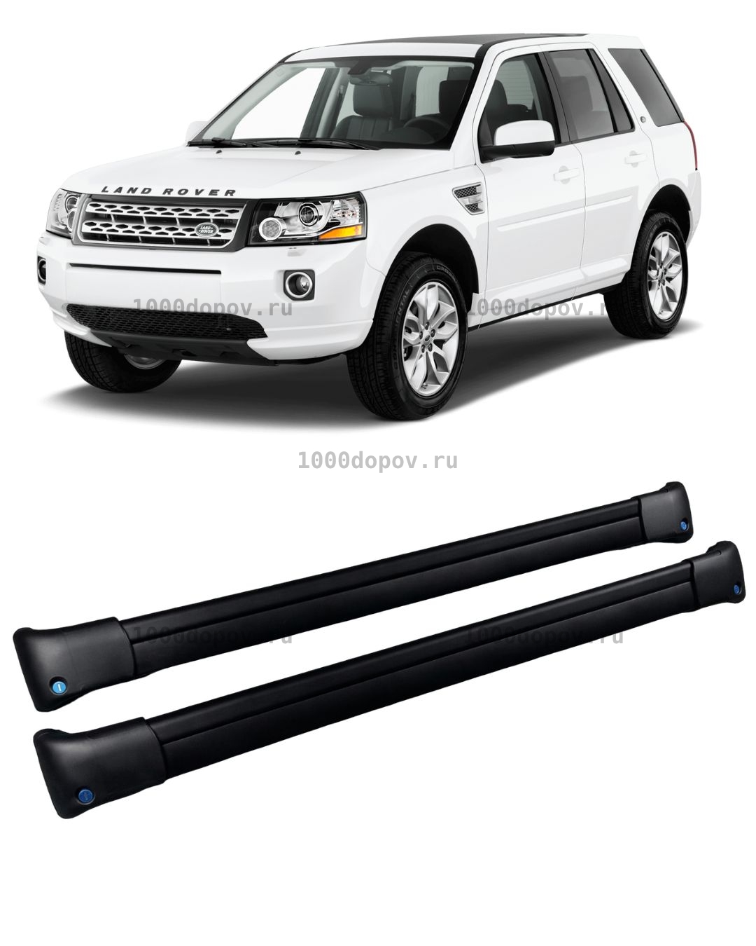 Багажник на рейлинги Land Rover Freelander поперечины черный — рисунок 1