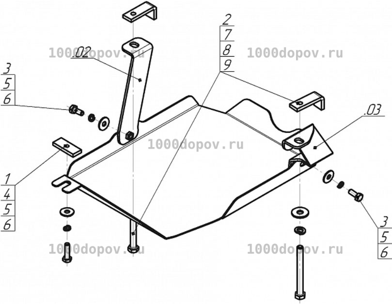 Защита Motodor 01043 KIA Sorento 2020-н.в. (Зад. дифф.) — рисунок 1