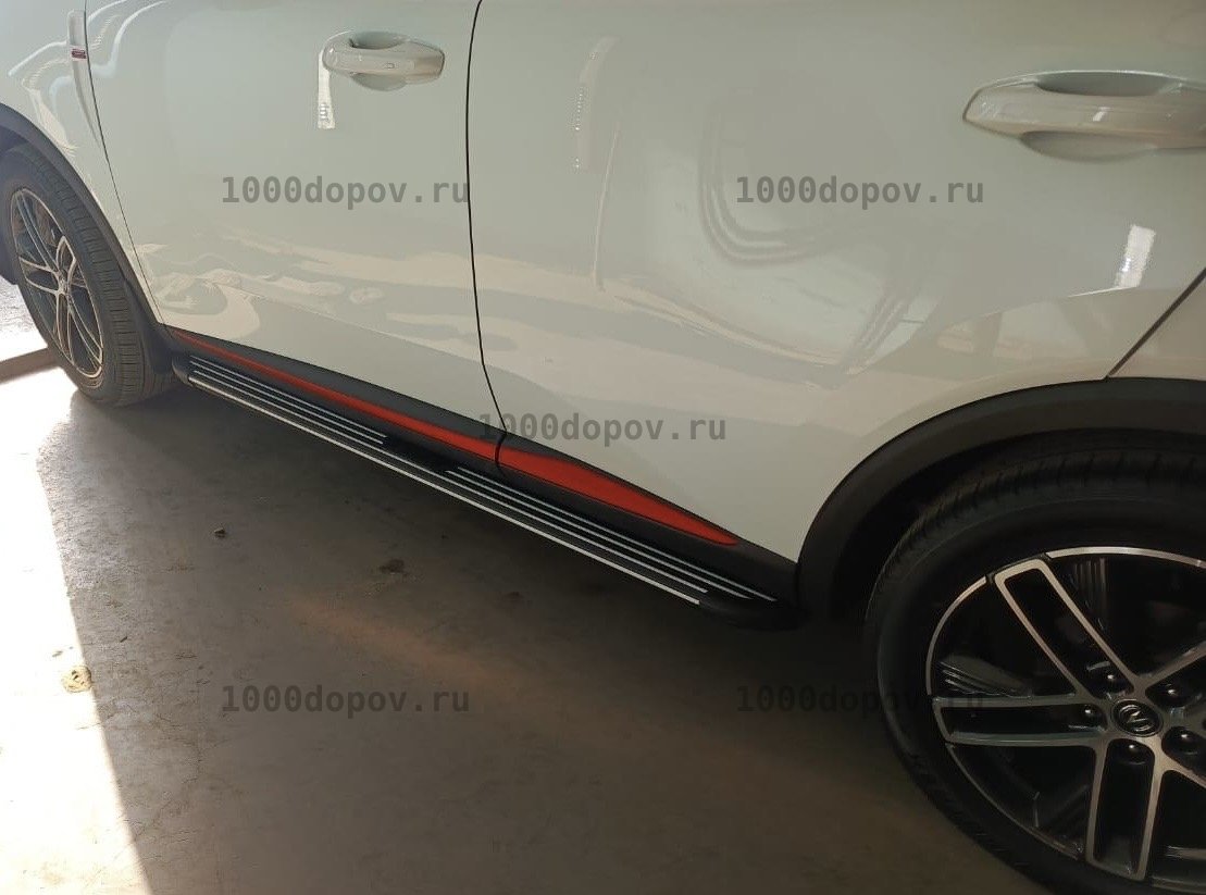Пороги подножки на Changan CS55 2020-2023 в полоску — рисунок 8
