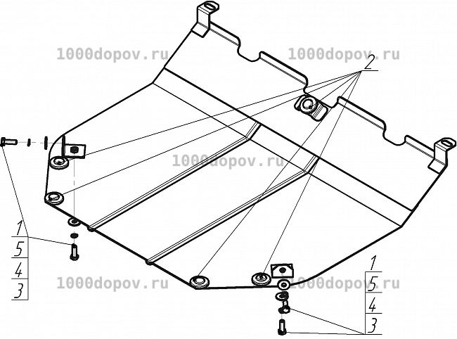 Защита Motodor 03201 на Land Rover Freelander I 1998-2006 (Картер, КПП.) — рисунок 2