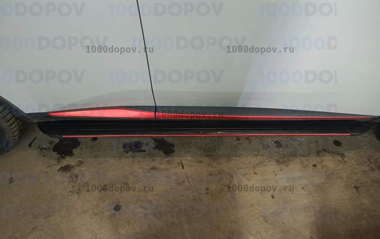 Пороги подножки на Changan CS55 PLUS+ 2023-н.в. красные — рисунок 1
