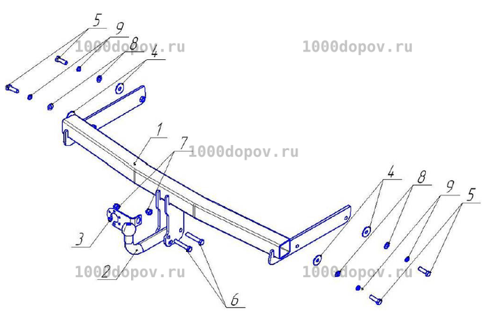 Фаркоп Avtos VW 24 Volkswagen Passat B6 (сед., унив.) 2005-10/2010 — рисунок 26