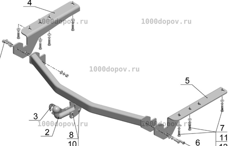 Фаркоп Avtos TY 34 Toyota RAV-4 2013-н.в. — рисунок 3