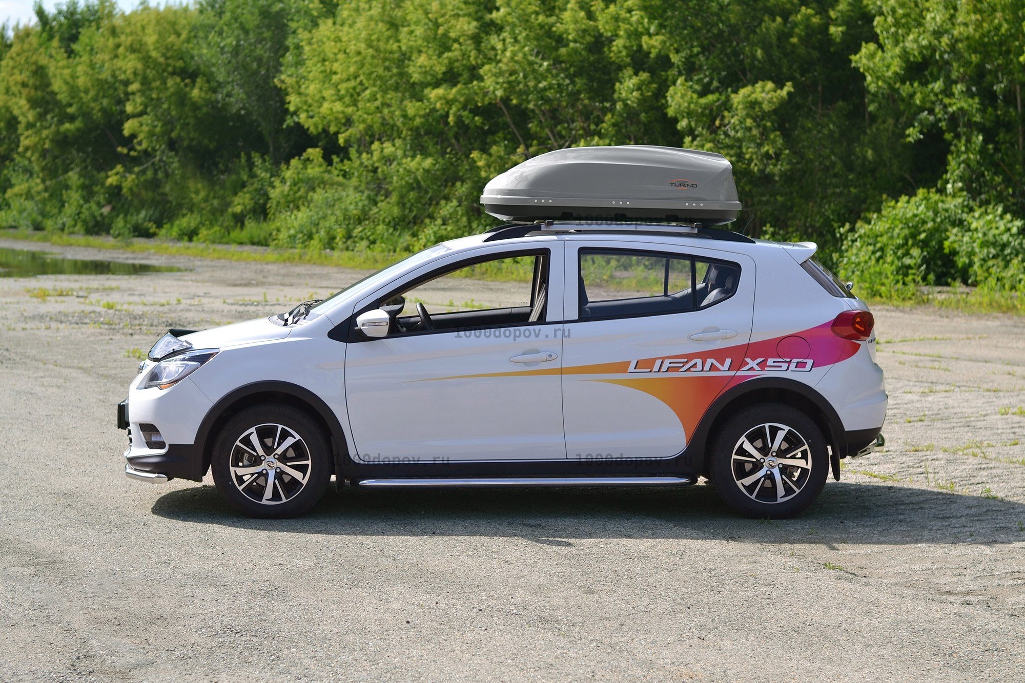 Автобокс ПТ Групп Turino Compact (360 л.) двусторонний серый — рисунок 3