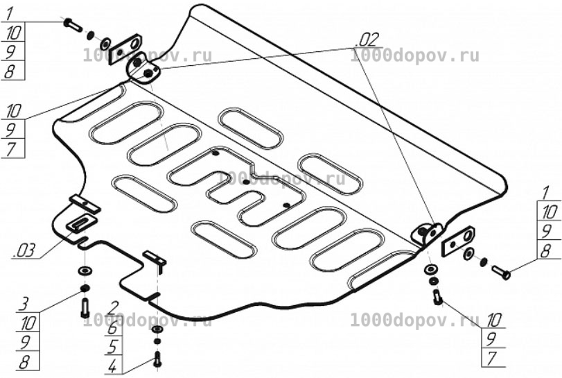 Защита Motodor 32237 на Subaru Outback 2021-н.в. (Картер) — рисунок 2