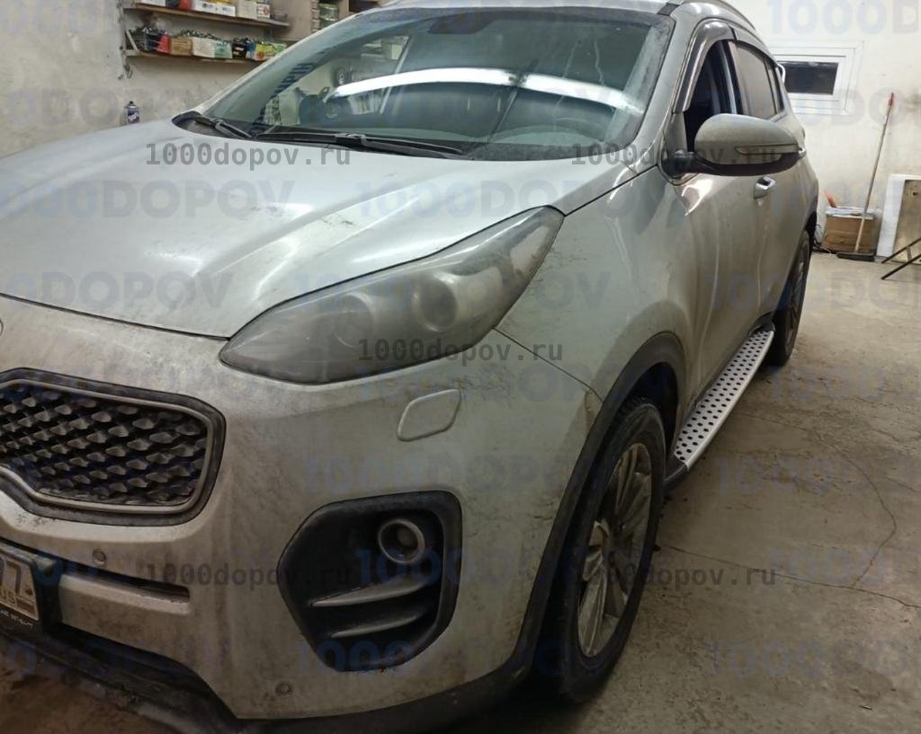 Пороги подножки на Kia Sportage 2016-2022 (в стиле BMW) — рисунок 4