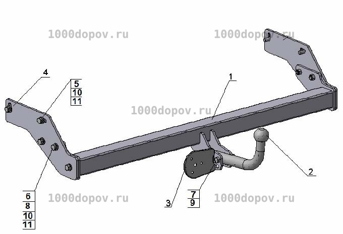 Фаркоп Avtos GW 04 Great Wall Sailor 2006-2010 — рисунок 2