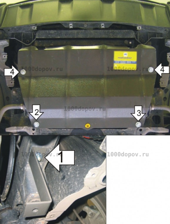 Защита Motodor 08001 Infiniti FX 45 2002-2008 (Картер, Кпп) — рисунок 4