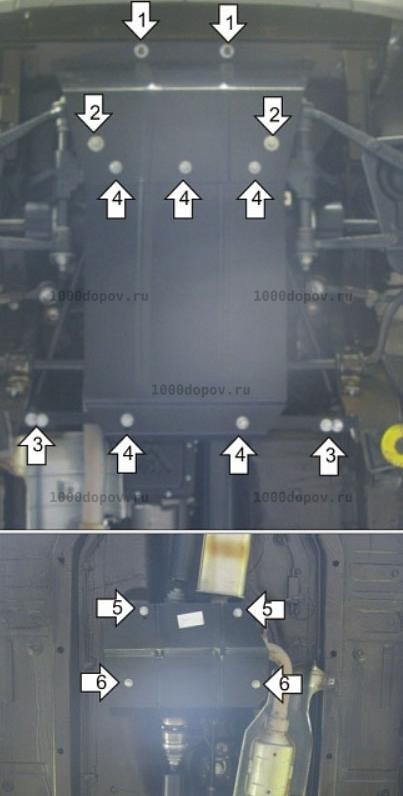 Защита Motodor 03006 Chevrolet Niva 2002-2020 (Картер, Кпп, Разд. коробка) — рисунок 7