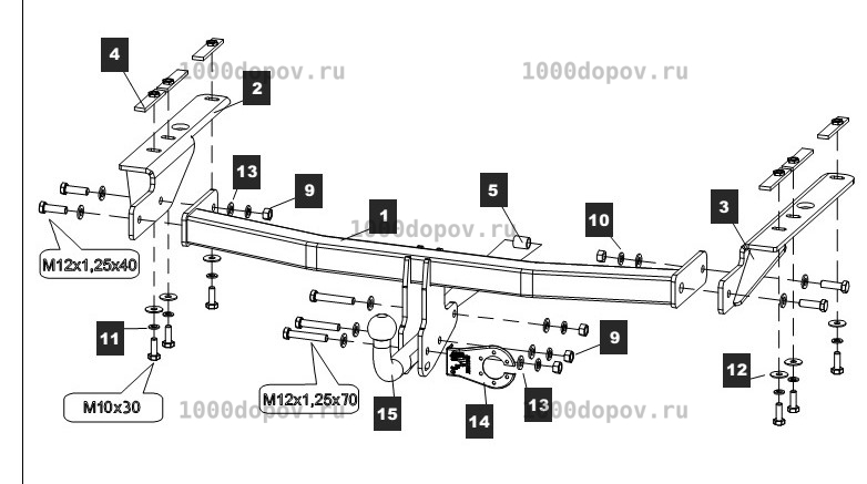 Фаркоп Baltex 28346012 Haval H6 2014-н.в. — рисунок 1