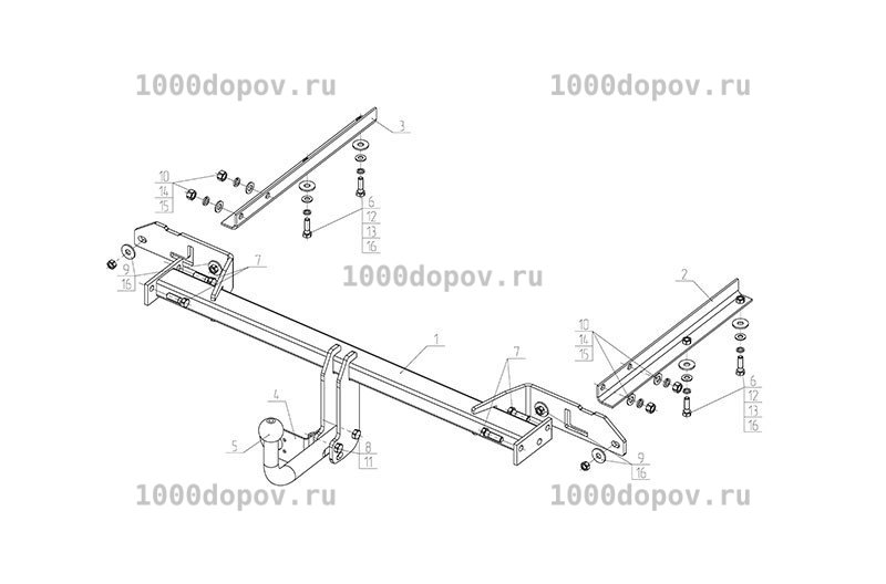 Фаркоп Avtos OP 07 Opel Zafira C Tourer 2012-н.в. — рисунок 6