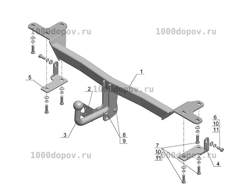 Фаркоп Avtos SZ 08 Suzuki Grand Vitara 3d 2005-н.в. — рисунок 9