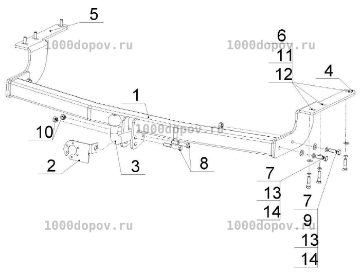 Фаркоп Avtos TY 32  Toyota Highlander 2007-2010 — рисунок 5