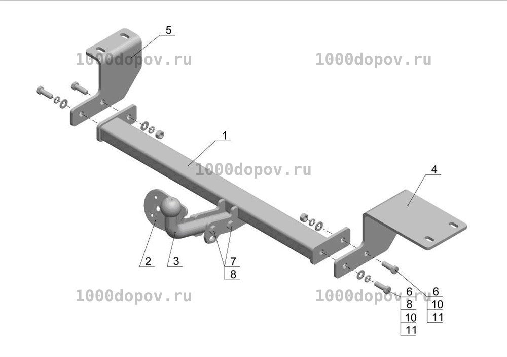 Фаркоп Avtos GL 01 Geely MK 2008-2015 — рисунок 2