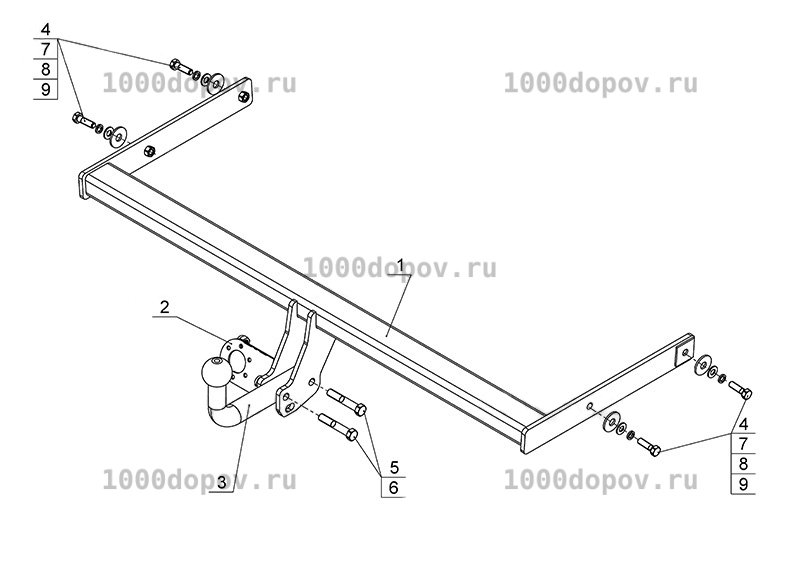 Фаркоп Avtos SK 10 Skoda Octavia 3 (A7) 2013-2020, 4 (A8) 2020-н.в. — рисунок 5