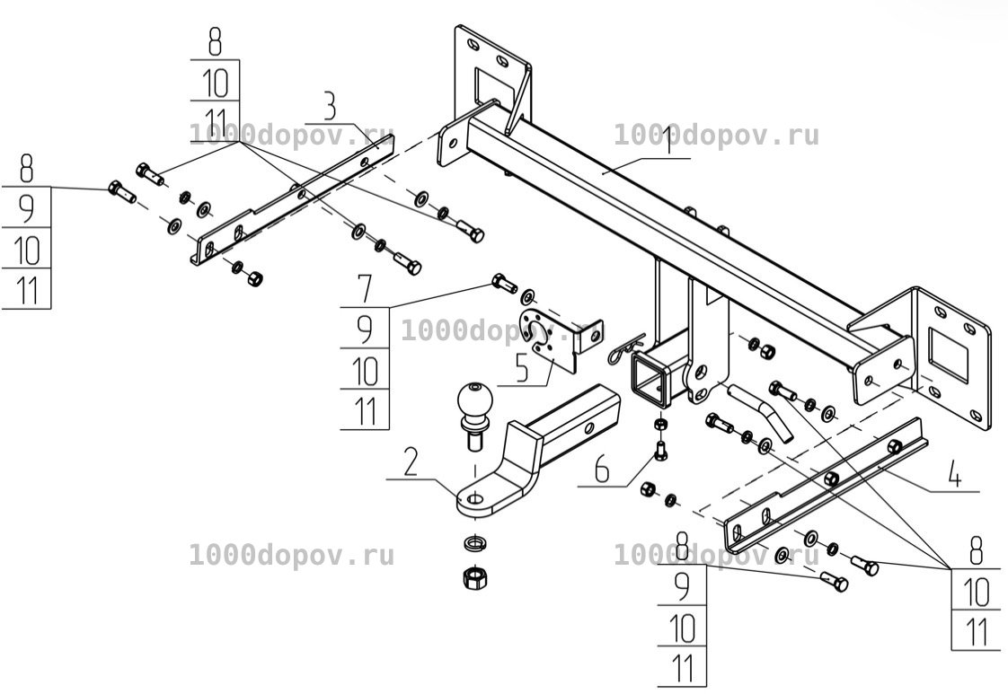 Фаркоп Avtos GL 05B Geely Monjaro 2023-н.в — рисунок 1