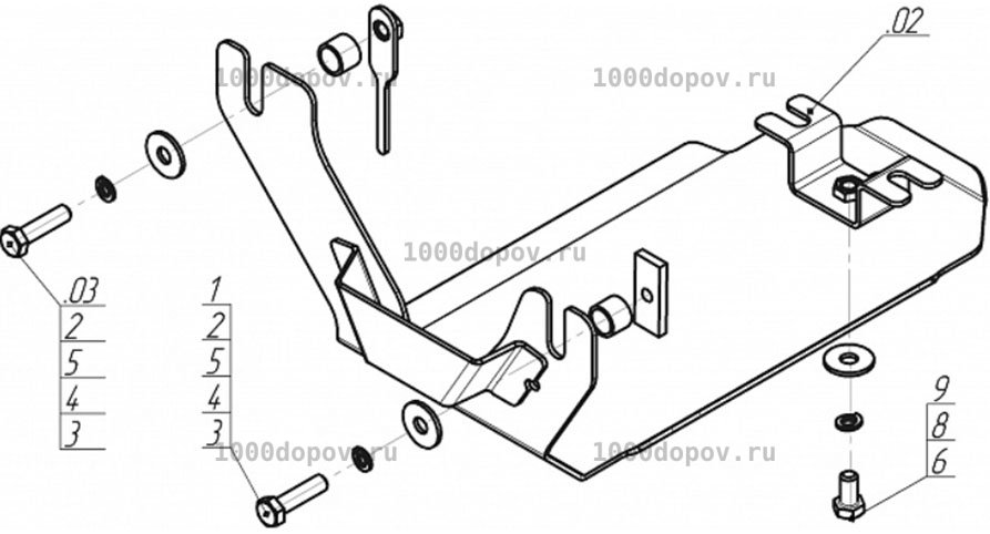 Защита Motodor 12215 Subaru Forester 2002-2008 (Зад. дифф.) — рисунок 2