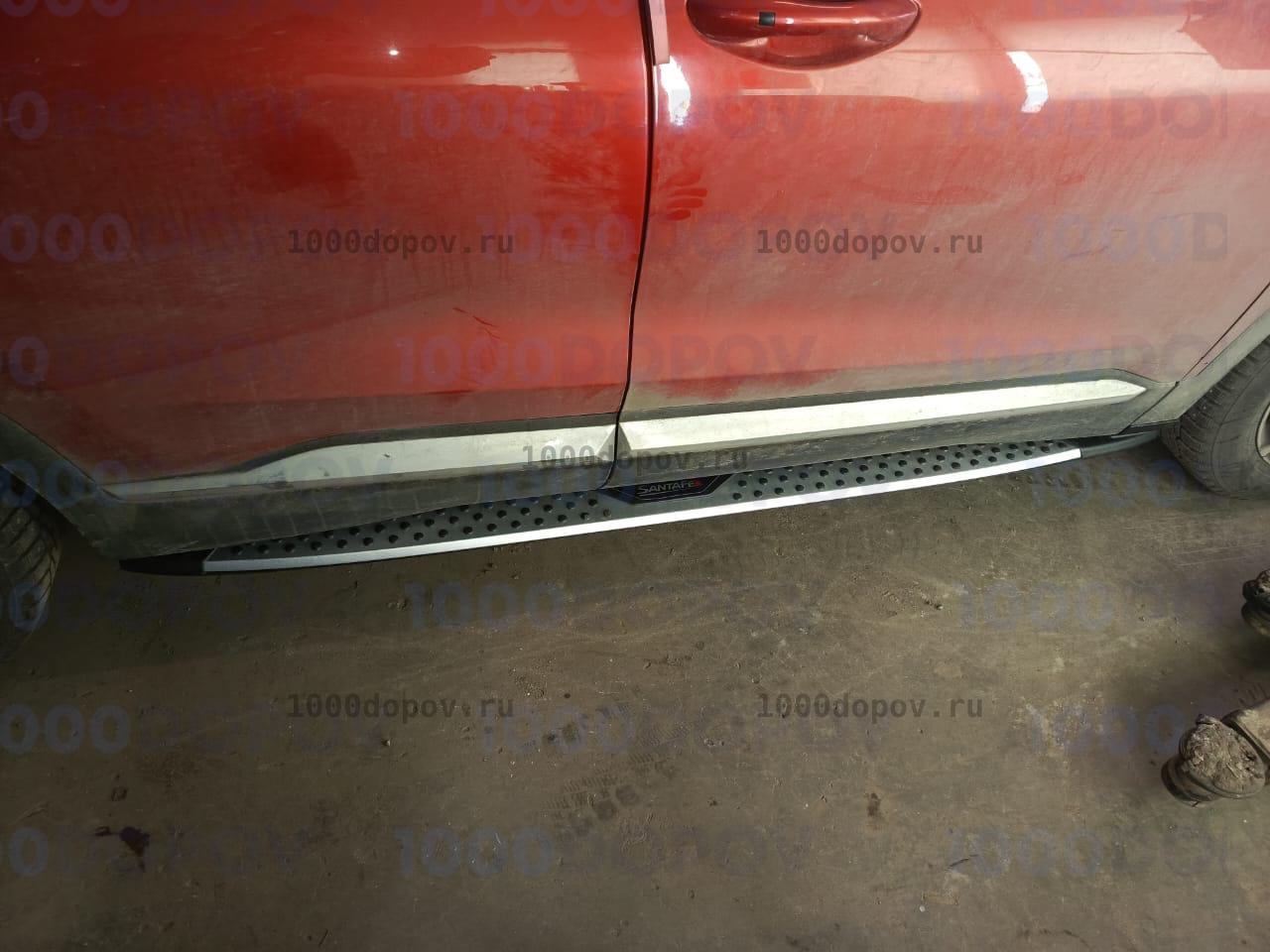 Пороги подножки на Hyundai Santa Fe 4 2019-2023 BMW стиль — рисунок 7