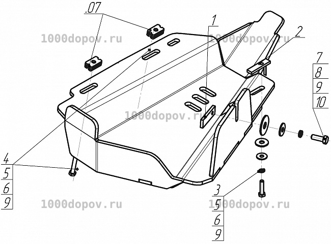 Защита Motodor 383213 на Land Rover Discovery III / IV 2008-2017 (Компрессор пневмоподвески) — рисунок 1