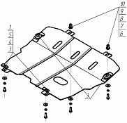 Защита Motodor 01524 Opel Meriva 2003-2010 (Картер, Кпп)
