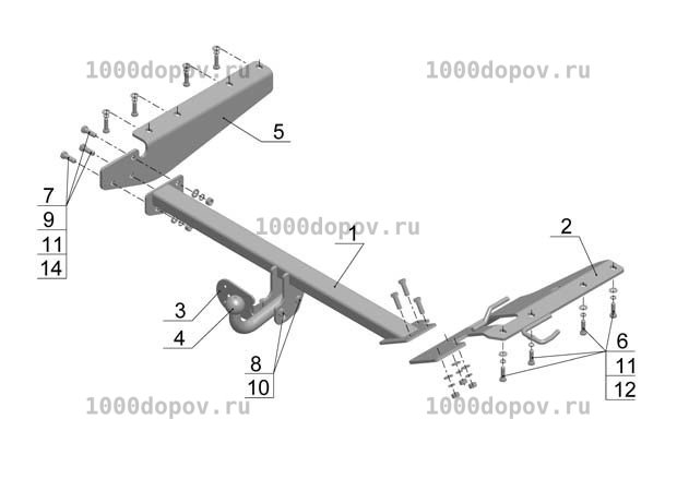 Фаркоп Avtos HN 04 Honda CR-V 2007-11/2012 — рисунок 3