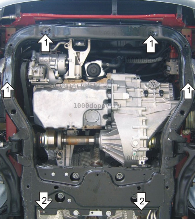 Защита Motodor 72707 Volkswagen Multivan T6.1 2020-н.в. (Картер, Кпп) — рисунок 3