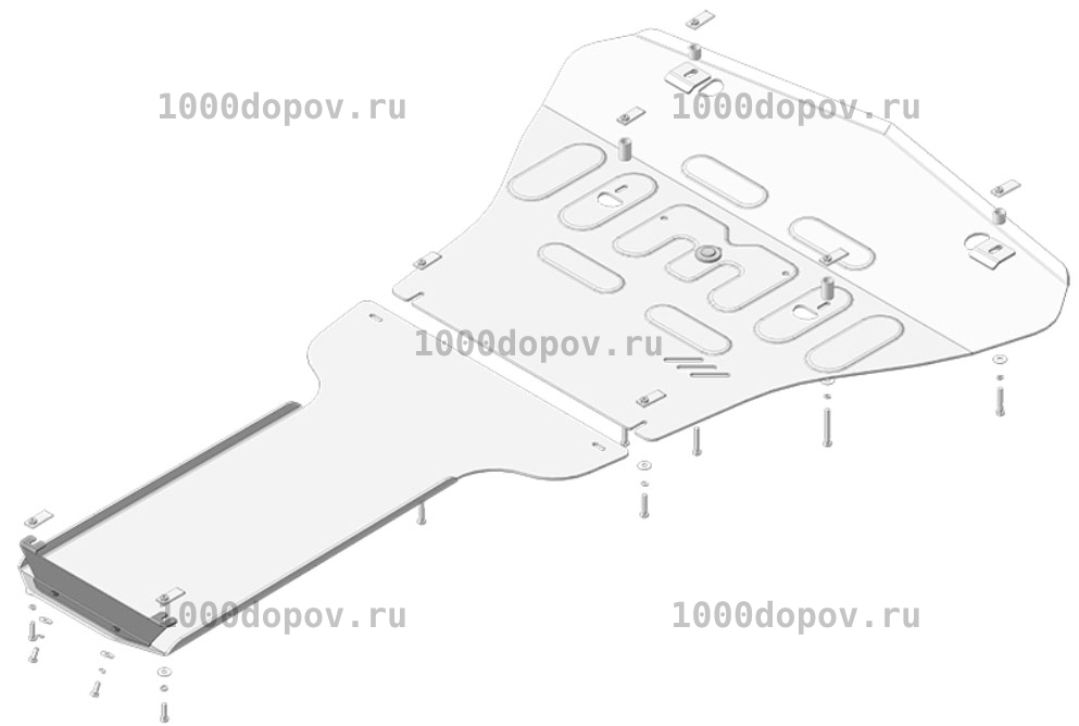 Защита Motodor 31205 Mercedes S-class 2005-2013 (Картер, Кпп, Радиатор, Разд. коробки) — рисунок 1