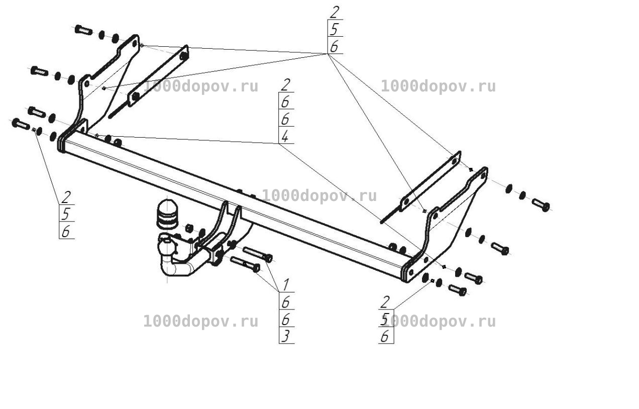Фаркоп Motodor 90706-A Ford Focus 3 универсал 2011-н.в. (оцинк. шар) — рисунок 7