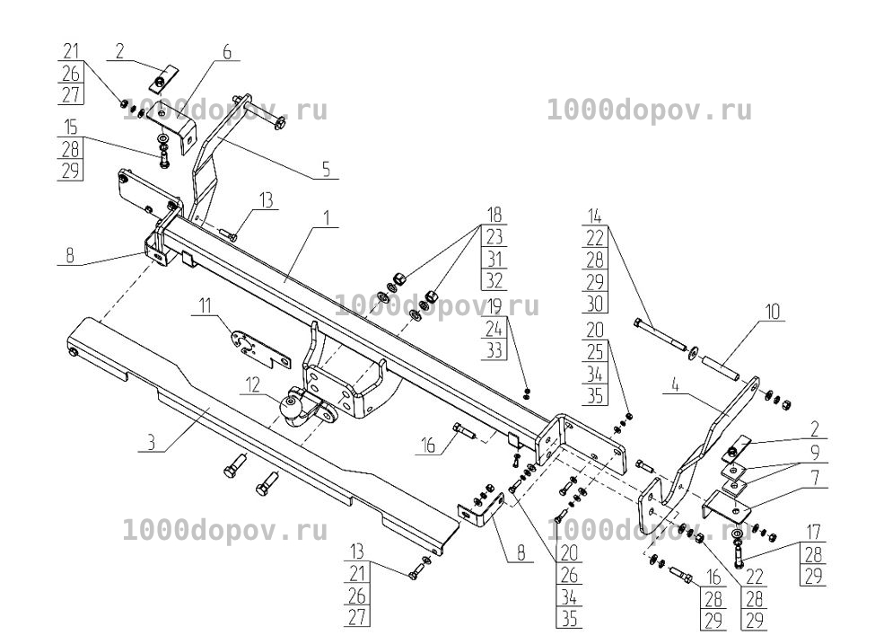 Фаркоп Avtos FA 06 Citroen Jumper 2 (L1, L2, L3, L4) 2006-н.в. — рисунок 7