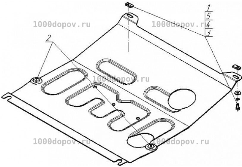 Защита Motodor 73024 Chevrolet Aveo 2008-2011 (Картер, КПП) — рисунок 1