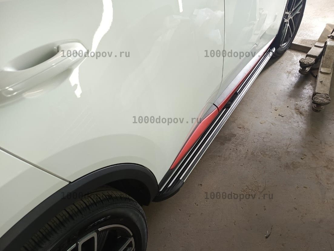 Пороги подножки на Changan CS55 2020-2023 в полоску — рисунок 4