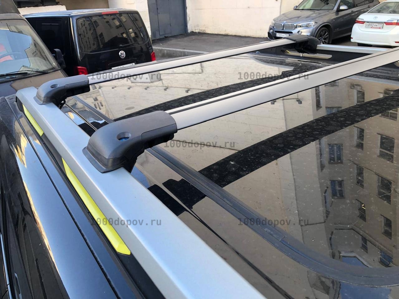 Багажник на рейлинги Toyota Prado 150 2009-н.в поперечины серебро — рисунок 6