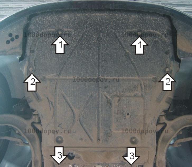 Защита Motodor 32723 на Volkswagen Multivan T6 2015-2020  (Картер, КПП) — рисунок 3