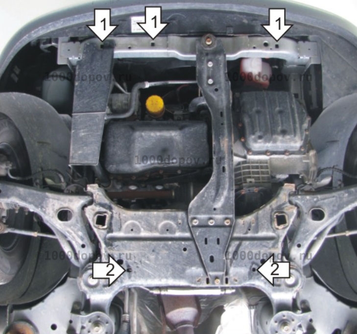 Защита Motodor 00310 Dodge Grand Caravan 2007-2020 (Картер, Кпп) — рисунок 3