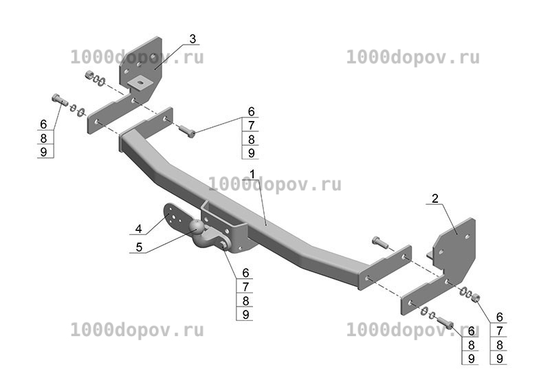Фаркоп Avtos MI 20 Mitsubishi Pajero Sport 2 2008-2015 — рисунок 5