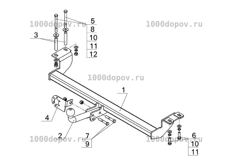 Фаркоп Avtos LF 02 Lifan X60 2013-н.в. — рисунок 3