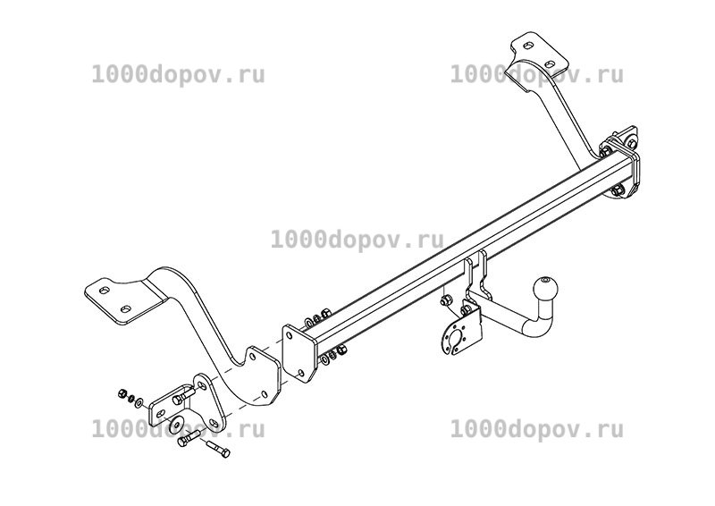 Фаркоп Avtos PE 01 Peugeot Partner 2 L1=4380 мм 2008-н.в. — рисунок 3